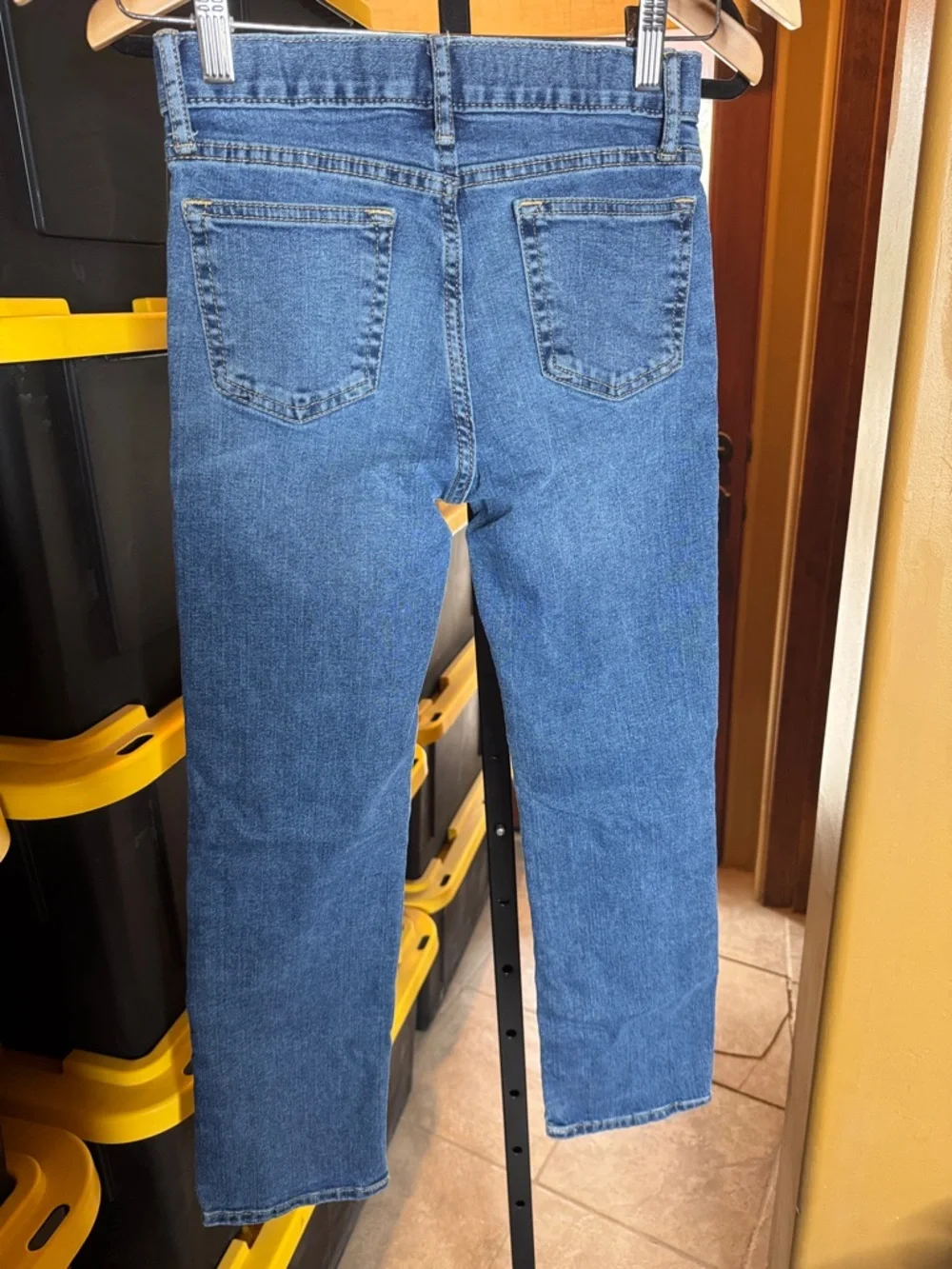 Old Navy Girls Slim Straight Jeans Sz 12 Med Wash Built-In Flex Adjustable Waist